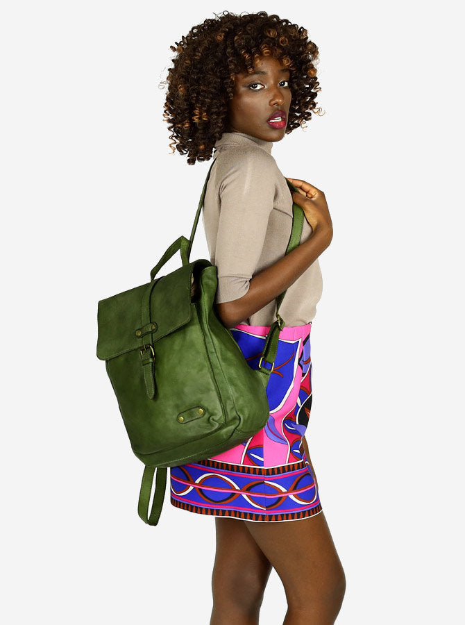 OLDEN™ Vintage Rucksack für Damen aus weichem Leder