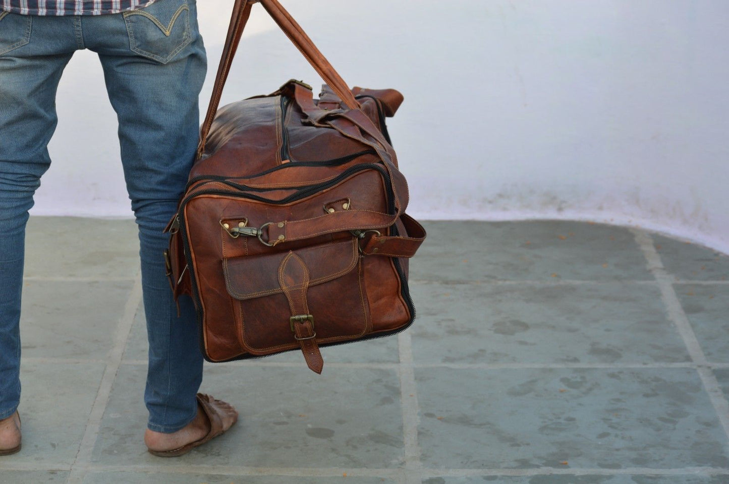 TUAREG TRAVELER™ Groß handgemahte Leder Reisetasche XXL 30"