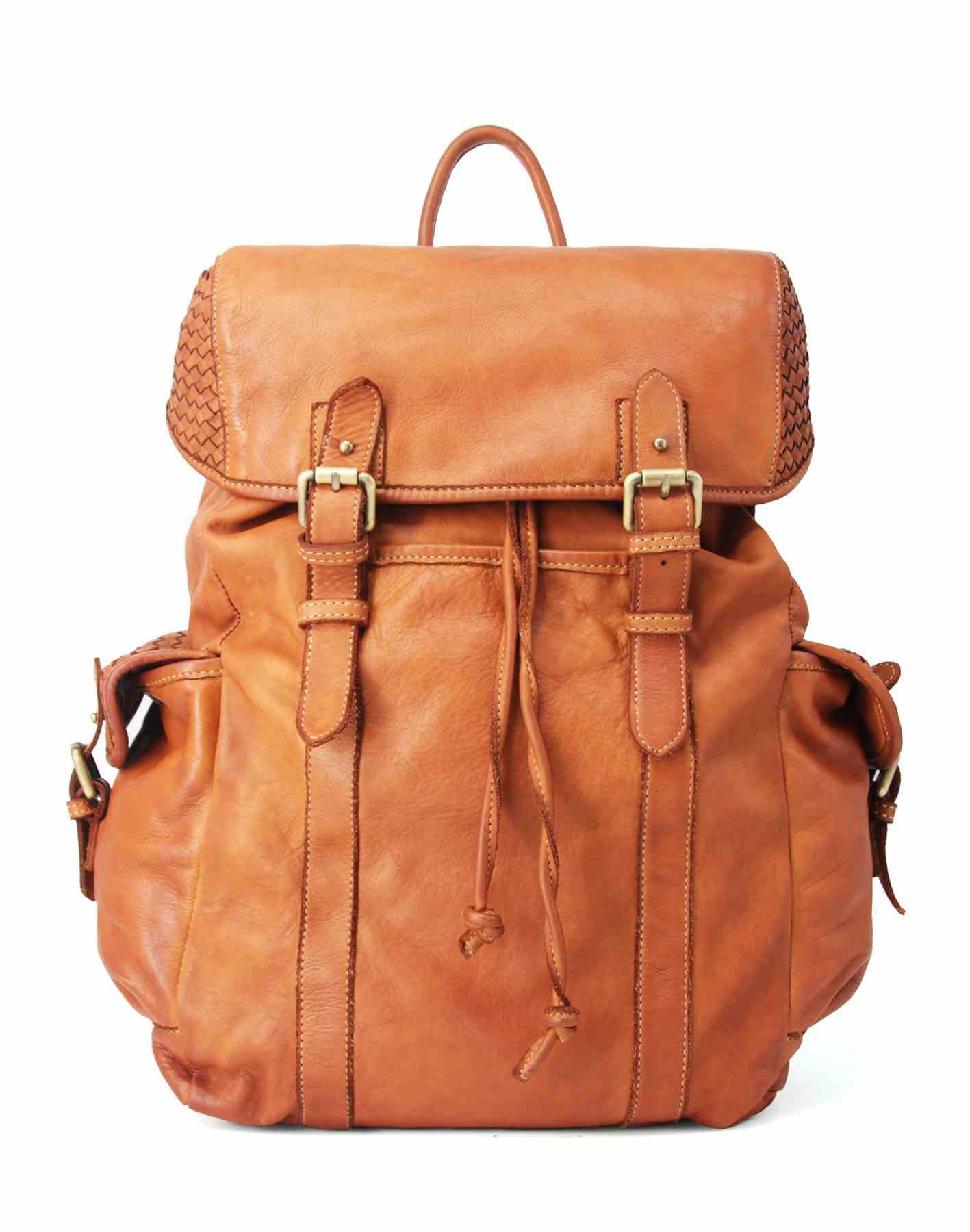 Large classic vintage backpack black brown green for women men with flap. Large leather backpack women black brown green with flap lid – Sacktaschen