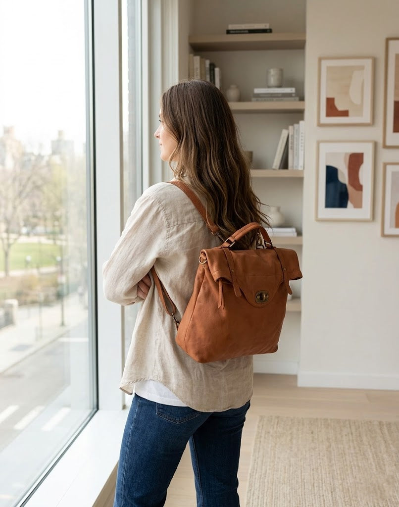 MATTINO – 3-in-1 Leather Backpack for Women and Men in Vintage Style – Sacktaschen