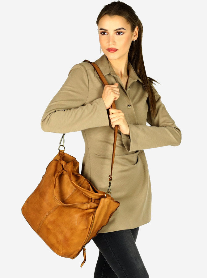 LORI. Damen Shopper Ledertasche XXL aus aus italienischem Leder