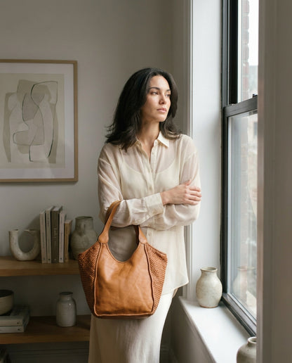 HOBO VERO● Große Damen Shopper Beuteltasche aus italienischem Leder Sacktaschen.com