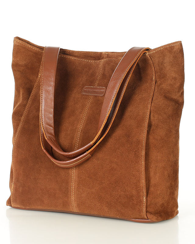 SOHO SANTI WILD. Hobo Shopper Tasche für Damen aus italienisches Wildleder