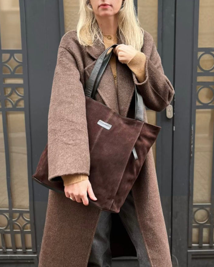 SOHO SANTI WILD. Hobo Shopper Tasche für Damen aus italienisches Wildleder