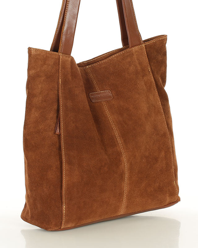 SOHO SANTI WILD. Hobo Shopper Tasche für Damen aus italienisches Wildleder