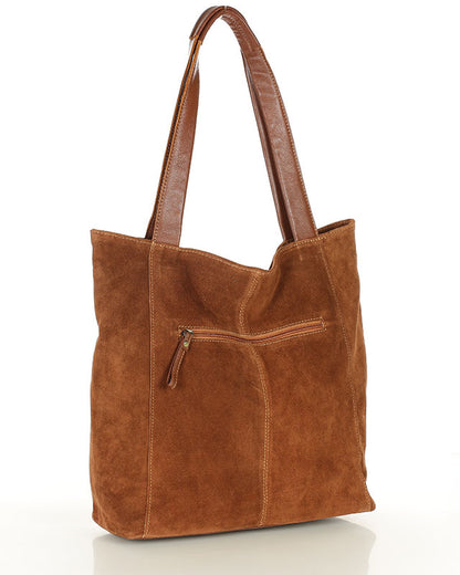 SOHO SANTI WILD. Hobo Shopper Tasche für Damen aus italienisches Wildleder