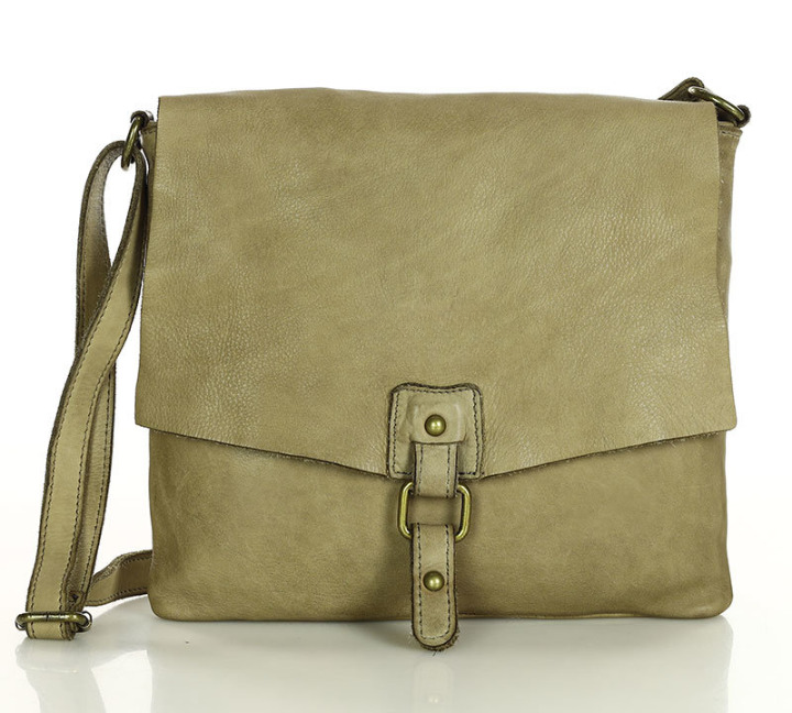 Beige-taupe VIVIANE● Kleine Leder-Umhängetasche – Elegante Crossbody Bag Sacktaschen.com