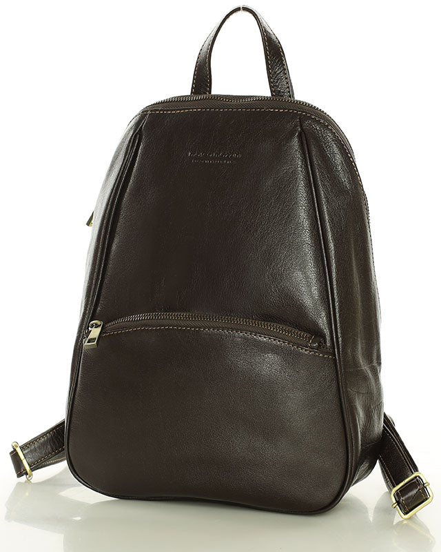 SAN MARCO Urbaner Lederrucksack für Damen braun