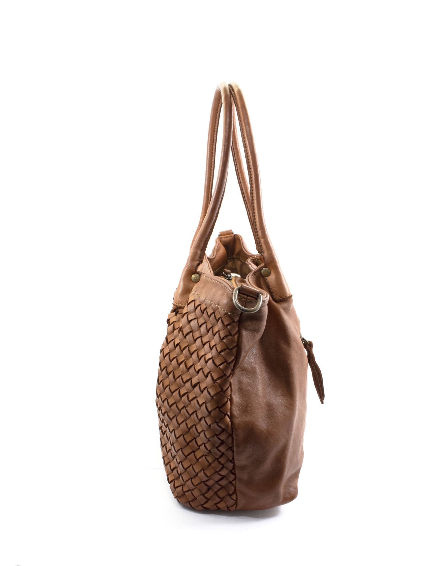 CESTINO-A | Elegante Henkeltasche Damen aus geflochtenem Kalbsleder Lavata