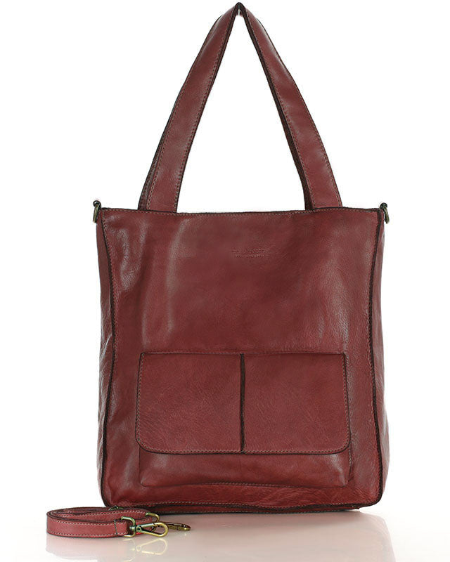 TOTE MODENA™ Damen Leder Tote Tasche für den Alltag Rot