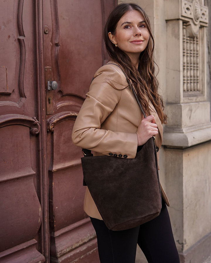 BREGEND WILD™ 2in1 Damen Hobo Beuteltasche und Umhängetasche aus italienischem Wildleder