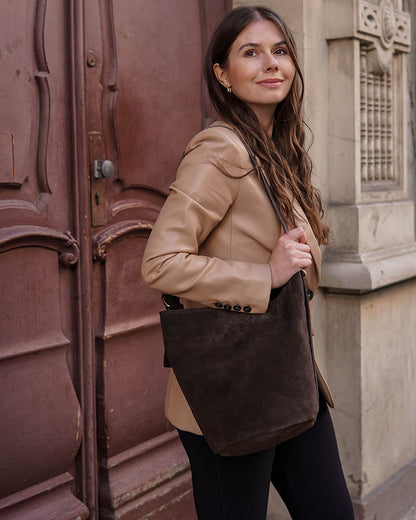 BREGEND WILD™ 2in1 Damen Hobo Beuteltasche und Umhängetasche aus italienischem Wildleder
