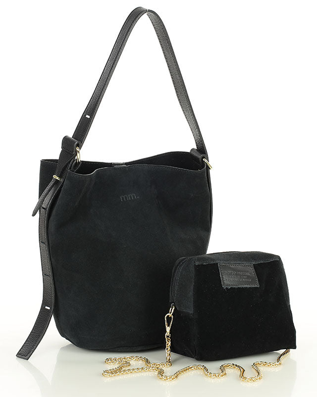 BREGEND WILD™ 2in1 Damen Hobo Beuteltasche und Umhängetasche aus italienischem Wildleder