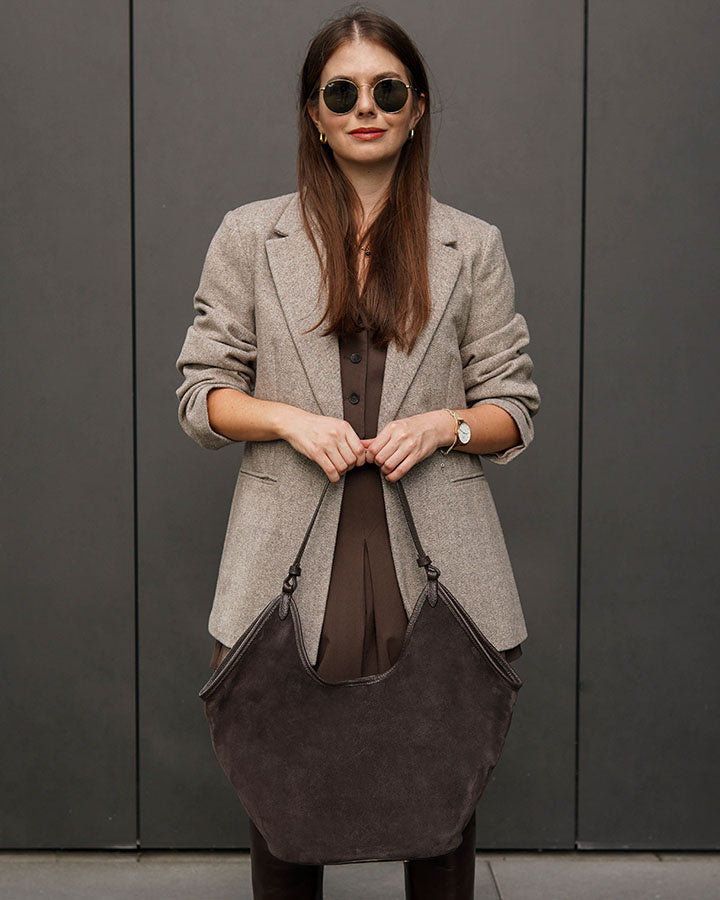 BOLOGNA WILD™ Suede Shopper-Tasche mit Schulterriemen aus italienischem Wildleder