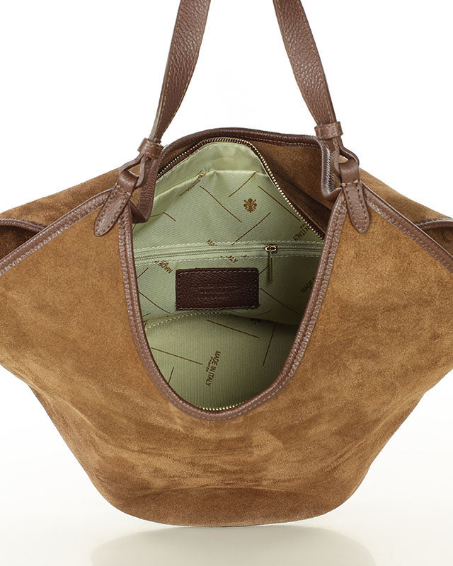 BOLOGNA WILD™ Suede Shopper-Tasche mit Schulterriemen aus italienischem Wildleder