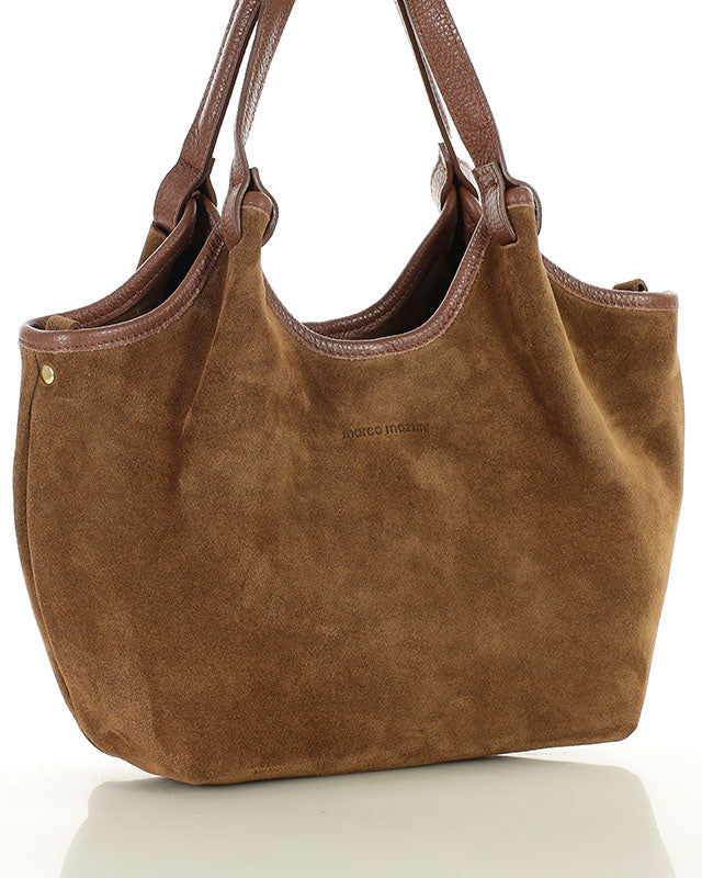 BIELLA WILD™ Suede Damen Schultertasche & Handtasche mit Riemen aus italienischem Wildleder