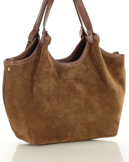 BIELLA WILD™ Suede Damen Schultertasche & Handtasche mit Riemen aus italienischem Wildleder