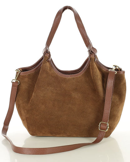 BIELLA WILD™ Suede Damen Schultertasche & Handtasche mit Riemen aus italienischem Wildleder
