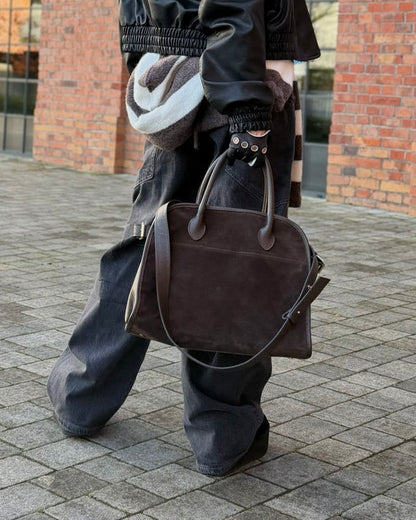 BOLLATE WILD™ Suede Koffer Handtasche Damen aus italienischem Wildleder