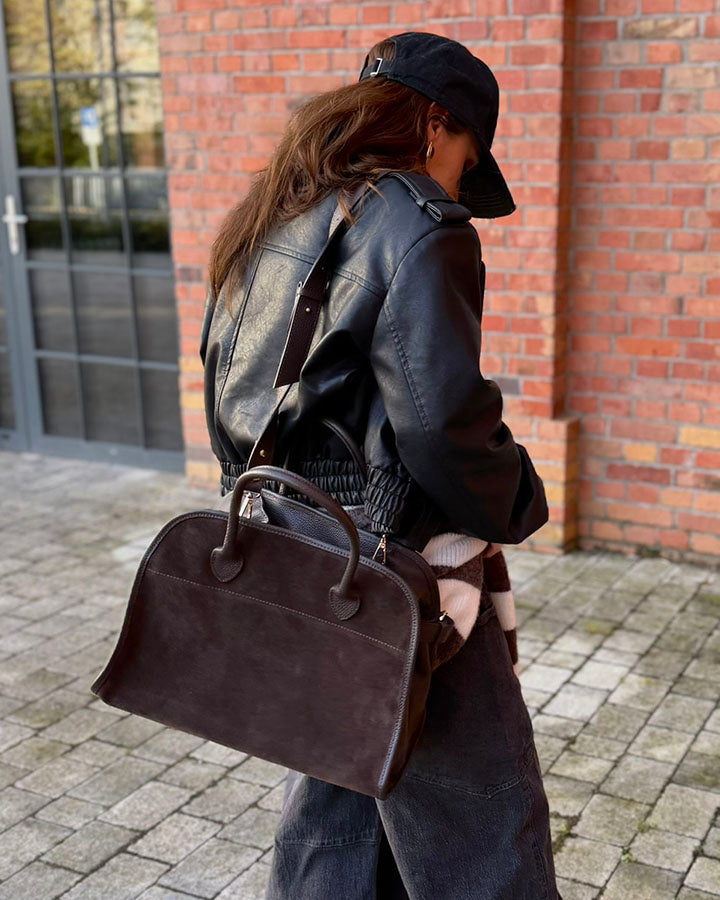 BOLLATE WILD™ Suede Koffer Handtasche Damen aus italienischem Wildleder