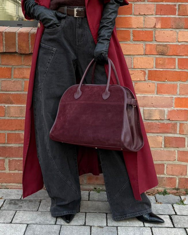 BOLLATE WILD™ Suede Koffer Handtasche Damen aus italienischem Wildleder