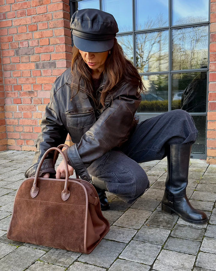 BOLLATE WILD™ Suede Koffer Handtasche Damen aus italienischem Wildleder