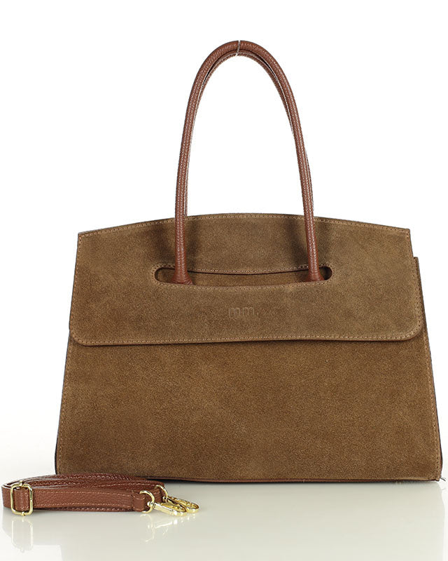 BINOTTI WILD™ Suede Damen Handtasche aus italienischem Wildleder braun