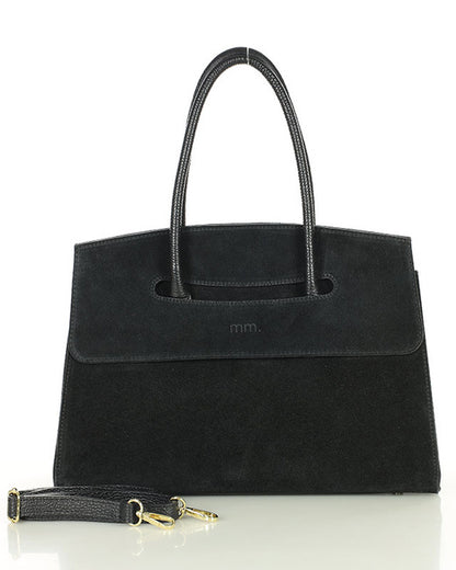 BINOTTI WILD™ Suede Damen Handtasche aus italienischem Wildleder schwarz