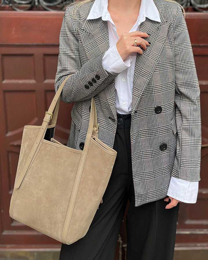 BASTOGNE WILD™ Suede Shopper-Tasche mit abnehmbarem Innenfutter aus italienischem Wildleder