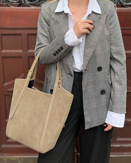 BASTOGNE WILD™ Suede Shopper-Tasche mit abnehmbarem Innenfutter aus italienischem Wildleder