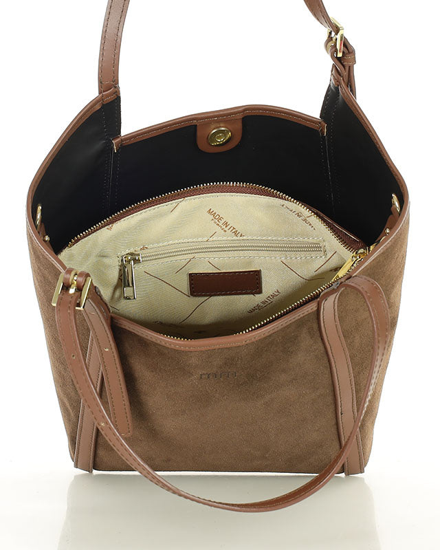 BASTOGNE WILD™ Suede Shopper-Tasche mit abnehmbarem Innenfutter aus italienischem Wildleder
