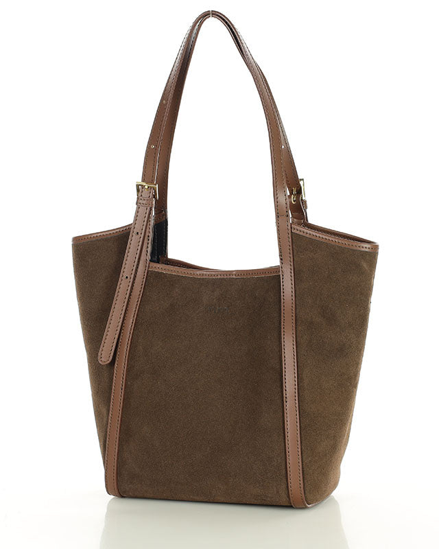 BASTOGNE WILD™ Suede Shopper-Tasche mit abnehmbarem Innenfutter aus italienischem Wildleder