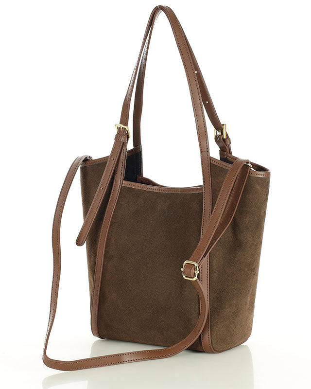 BASTOGNE WILD™ Suede Shopper-Tasche mit abnehmbarem Innenfutter aus italienischem Wildleder