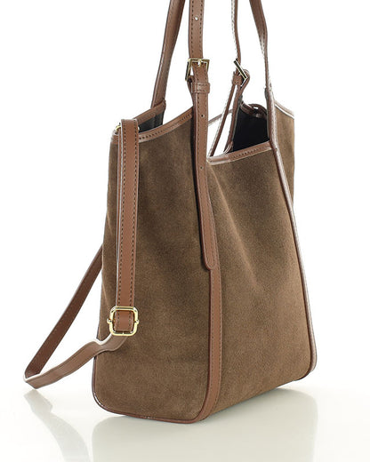 BASTOGNE WILD™ Suede Shopper-Tasche mit abnehmbarem Innenfutter aus italienischem Wildleder