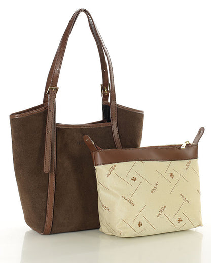 BASTOGNE WILD™ Suede Shopper-Tasche mit abnehmbarem Innenfutter aus italienischem Wildleder