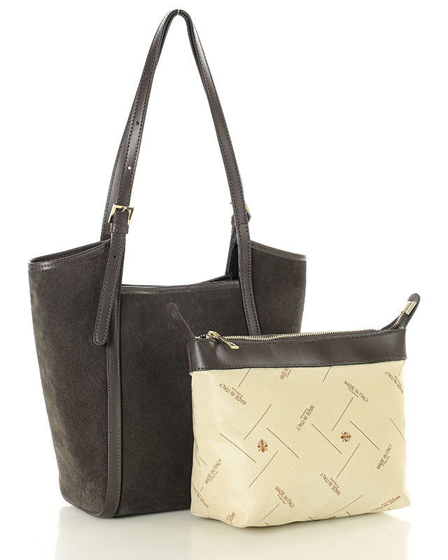 BASTOGNE WILD™ Suede Shopper-Tasche mit abnehmbarem Innenfutter aus italienischem Wildleder