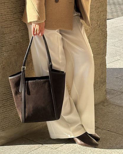 BASTOGNE WILD™ Suede Shopper-Tasche mit abnehmbarem Innenfutter aus italienischem Wildleder