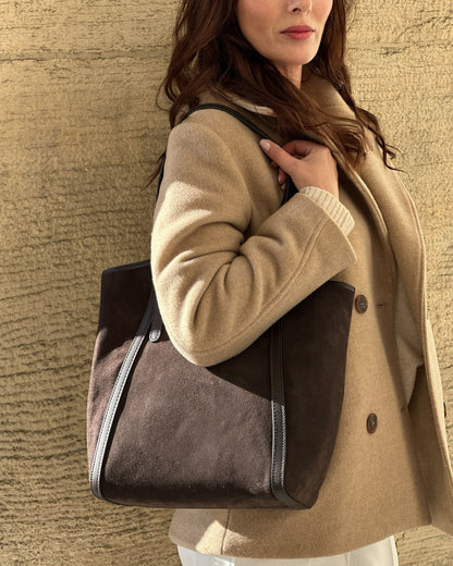 BASTOGNE WILD™ Suede Shopper-Tasche mit abnehmbarem Innenfutter aus italienischem Wildleder