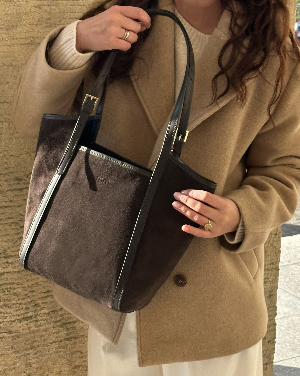 BASTOGNE WILD™ Suede Shopper-Tasche mit abnehmbarem Innenfutter aus italienischem Wildleder