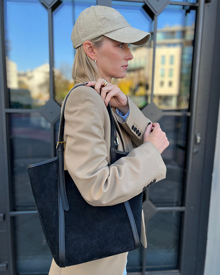 BASTOGNE WILD™ Suede Shopper-Tasche mit abnehmbarem Innenfutter aus italienischem Wildleder