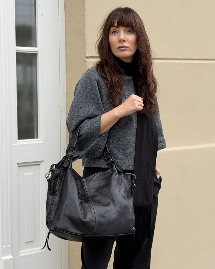 HOBO VINTAGE™ Hobo-Bag Beuteltasche Damen aus echt Leder