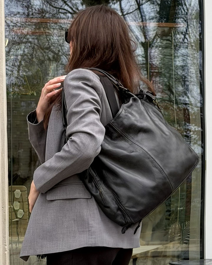 HOBO VINTAGE™ Hobo-Bag Beuteltasche Damen aus echt Leder