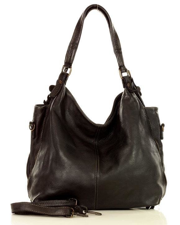 schwarz (express) HOBO VINTAGE™ Hobo-Bag Beuteltasche Damen aus echt Leder Sacktaschen.com