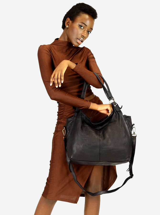 Ladies leather 2025 hobo bags