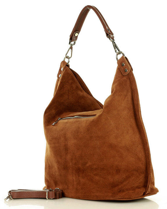 BORANO WILD™ Suede Beuteltasche Hobo für Damen aus italienischem Wildleder