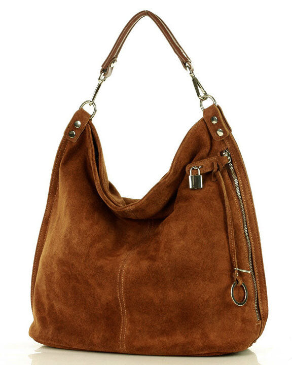 BORANO WILD™ Suede Beuteltasche Hobo für Damen aus italienischem Wildleder
