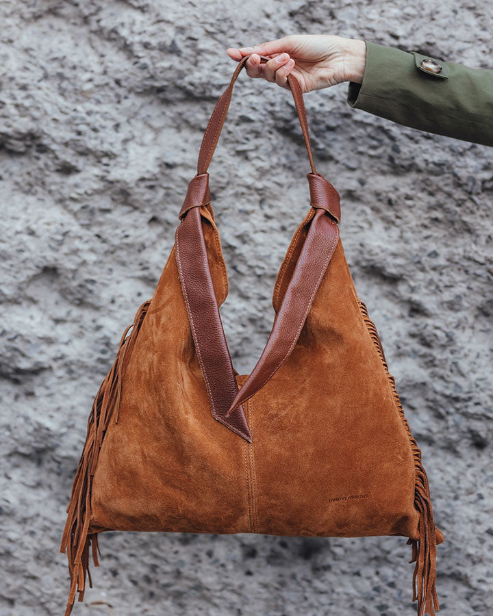 BINOTTO WILD™ Damen Hobo Beuteltasche und Umhängetasche aus italienischem Wildleder