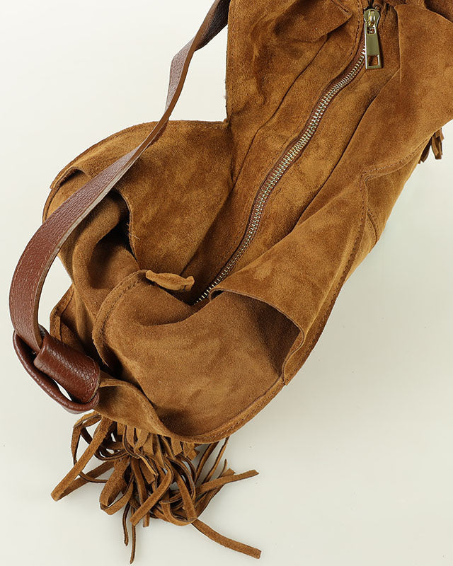 BINOTTO WILD™ Damen Hobo Beuteltasche und Umhängetasche aus italienischem Wildleder