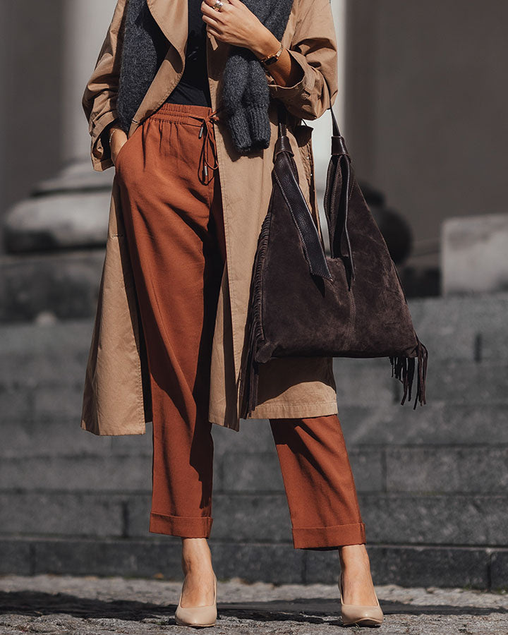 BINOTTO WILD™ Damen Hobo Beuteltasche und Umhängetasche aus italienischem Wildleder