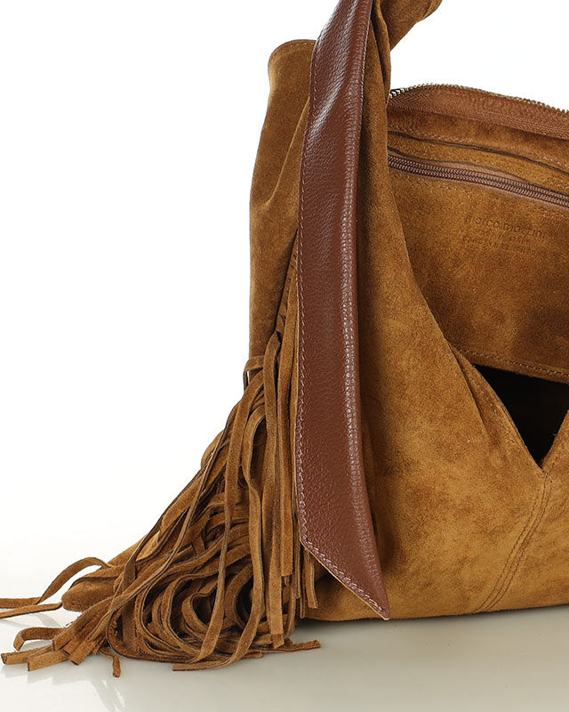 BINOTTO WILD™ Damen Hobo Beuteltasche und Umhängetasche aus italienischem Wildleder